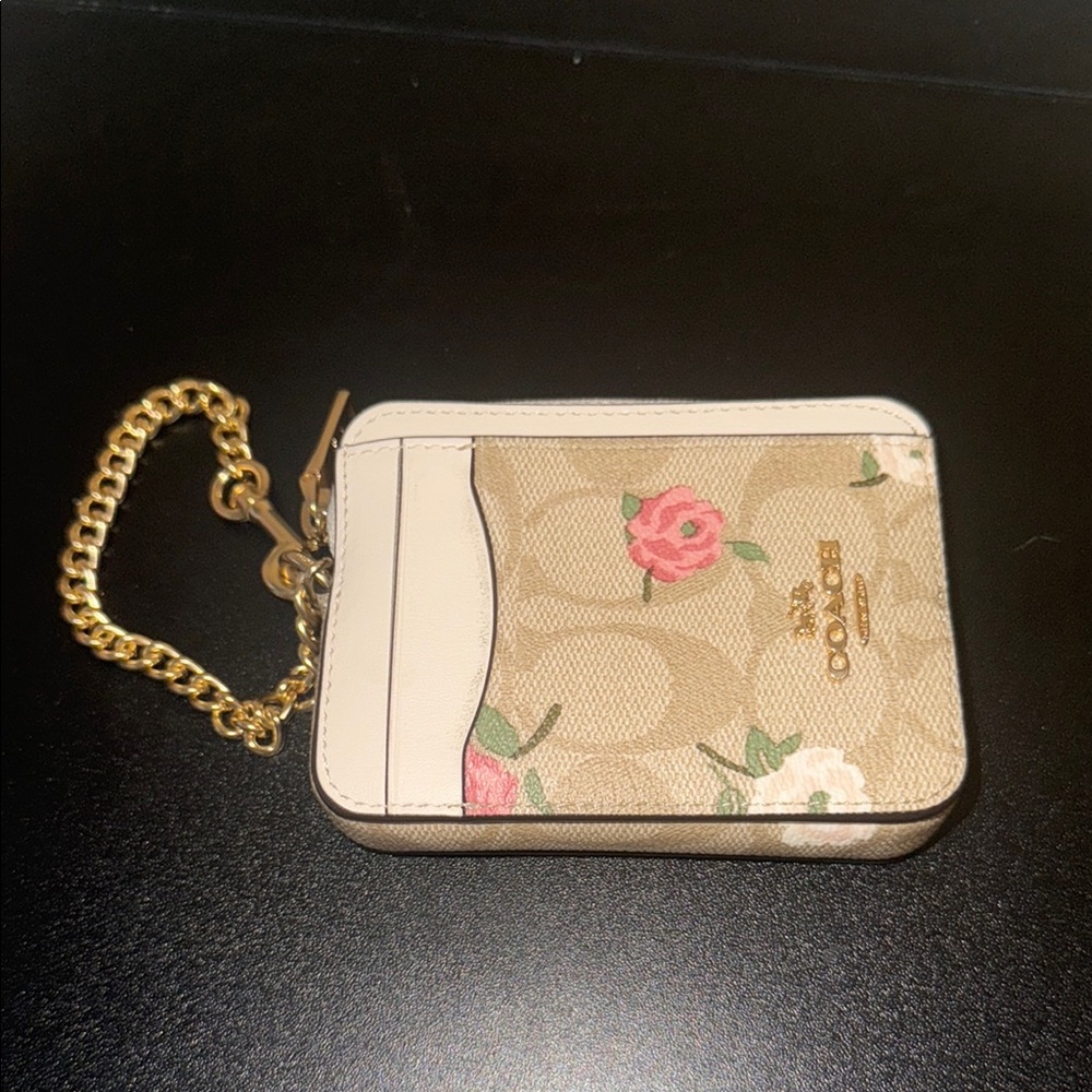 Coach Floral Zip Card Case